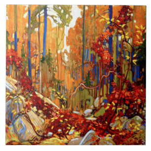 Autumn Garland, bra konst av Tom Thomson  Kakelplatta