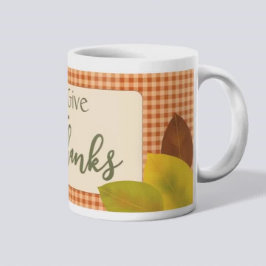 Autumn Gingham Thanksgiving Coffee Mugg