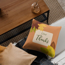 Autumn Gingham Thanksgiving Dekorativ kudde