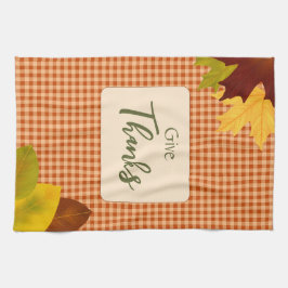 Autumn Gingham Thanksgiving Kitchen Towel Kökshandduk