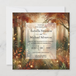 Autumn Glow in the Enchanted Forest Wedding Inbjudningar