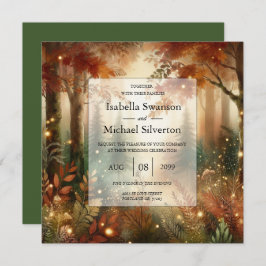 Autumn Glow in the Enchanted Forest Wedding Inbjudningar