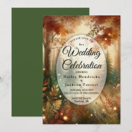Autumn Glow in the Enchanted Forest Wedding Inbjudningar