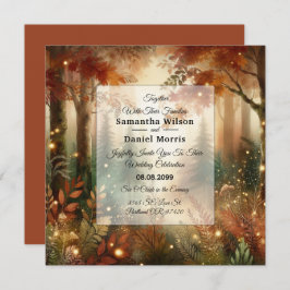 Autumn Glow in the Enchanted Forest Wedding Inbjudningar
