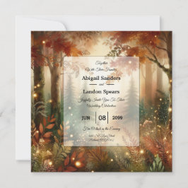 Autumn Glow in the Enchanted Forest Wedding Inbjudningar