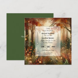 Autumn Glow in the Enchanted Forest Wedding Inbjudningar
