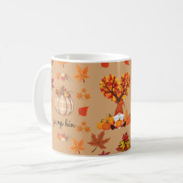 Autumn Gnome Pumpkin Fall Art Print Kaffemugg