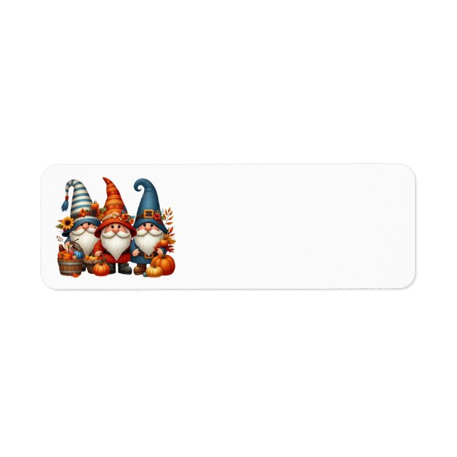 Autumn Gnomes-Adressetiketter Returadress Etikett (Framsidan)