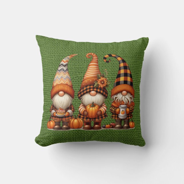 Autumn Gnomes Dekorativ kudde (Framsida)