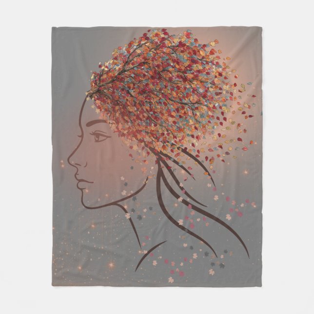 Autumn Goddess – Feminine Seasonal Art Fleecefilt (Framsidan)