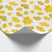 Autumn Golden Flowers Design Fall White Seamless