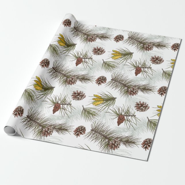 Autumn Gräs Cones Presentpapper (Utrullad)