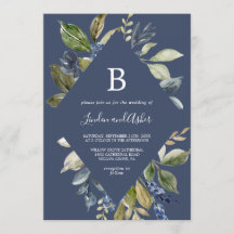 Autumn Greenery | Bröllop, tjockt Diamond Monogram