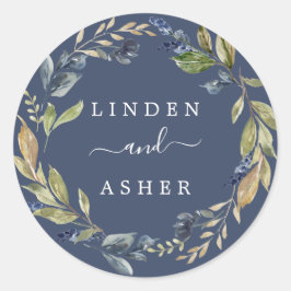 Autumn Greenery | Kuvertförseglingar för marint Br Runt Klistermärke