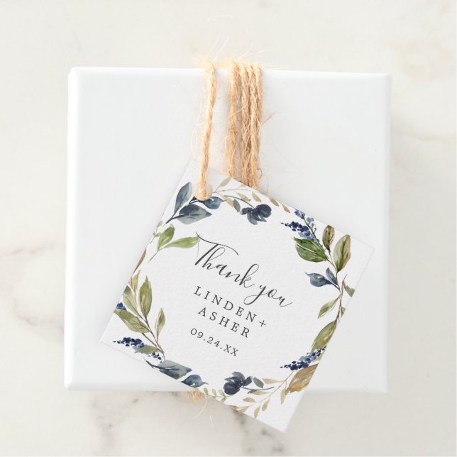 Autumn Greenery Tack Gåvor Etiketter (På plats)