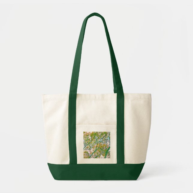 Autumn Grenar Abstrakt Canvas Pocket Tote Bag Tygkasse (Framsidan)