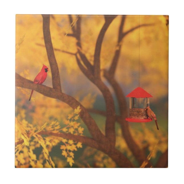 Autumn Guardian Decorative Tile / Trivet Kakelplatta (Framsidan)