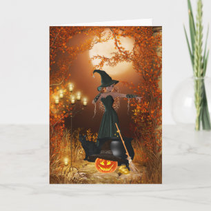 Autumn Halloween Witch Kort