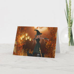 Autumn Halloween Witch Kort