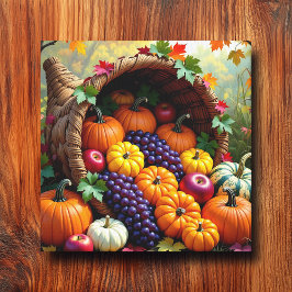 Autumn Harvest and Blessings Cornucopia  Canvastryck