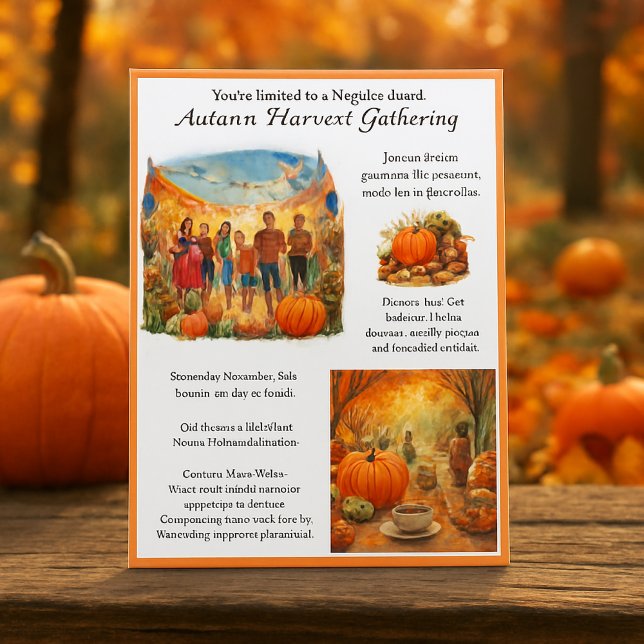 Autumn Harvest Block Party Reklamblad (AI generated mockup prompts by Susang6)