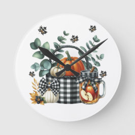 Autumn Harvest Clock Rund Klocka