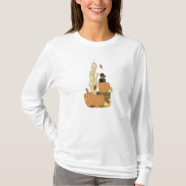 Autumn Harvest Cornstalk, Pumpkins, Kråka T Shirt