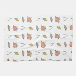 Autumn Harvest Doodle Söt Thanksgiving Kökshandduk