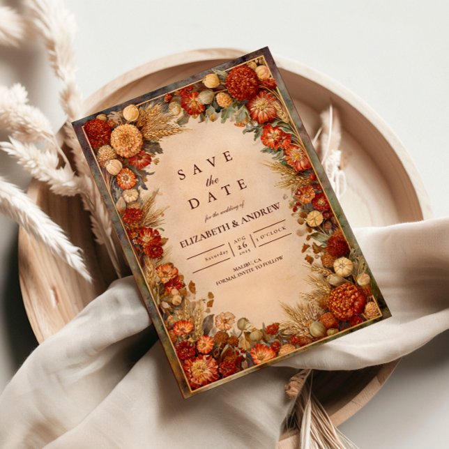 Autumn Harvest Floral Wedding Spara Datumet (Skapare uppladdad)