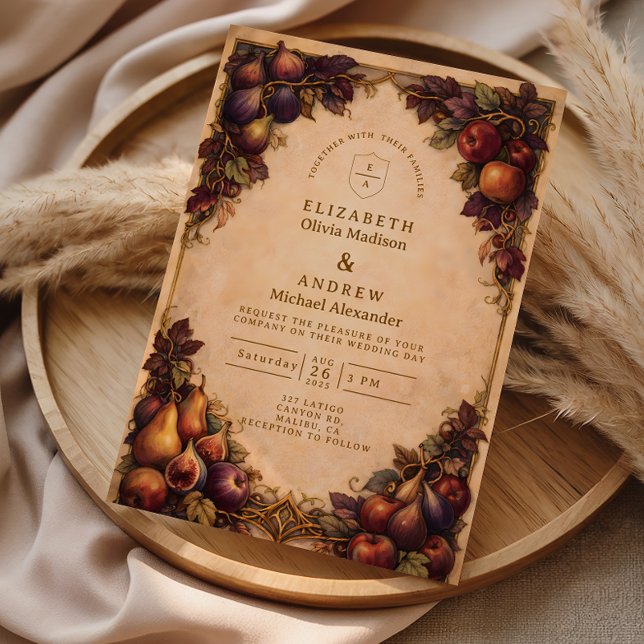 Autumn Harvest Fruit Wedding Inbjudningar (Skapare uppladdad)