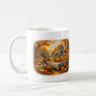 Autumn Harvest Gathering Farmhouse Thanksgiving Kaffemugg