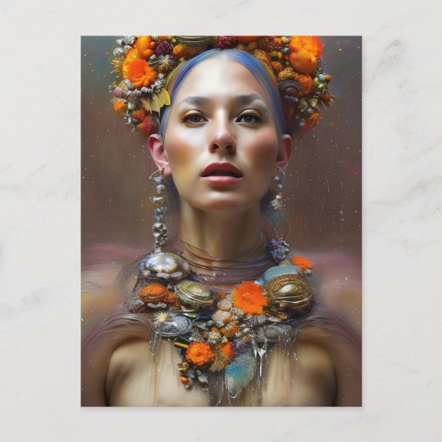 Autumn Harvest Goddess Vykort (Framsida)