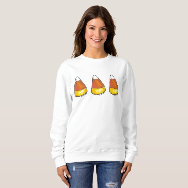 Autumn Harvest Halloween Candy corn Candies Tee Shirt (Hel framsida)