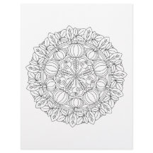 Autumn Harvest Mandala Coloring Page