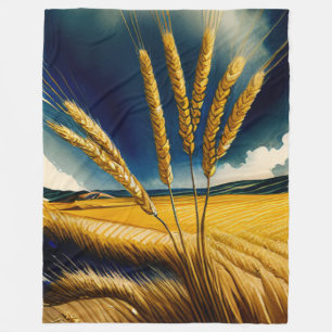 Autumn Harvest Prairie Guld Fleece Blanket