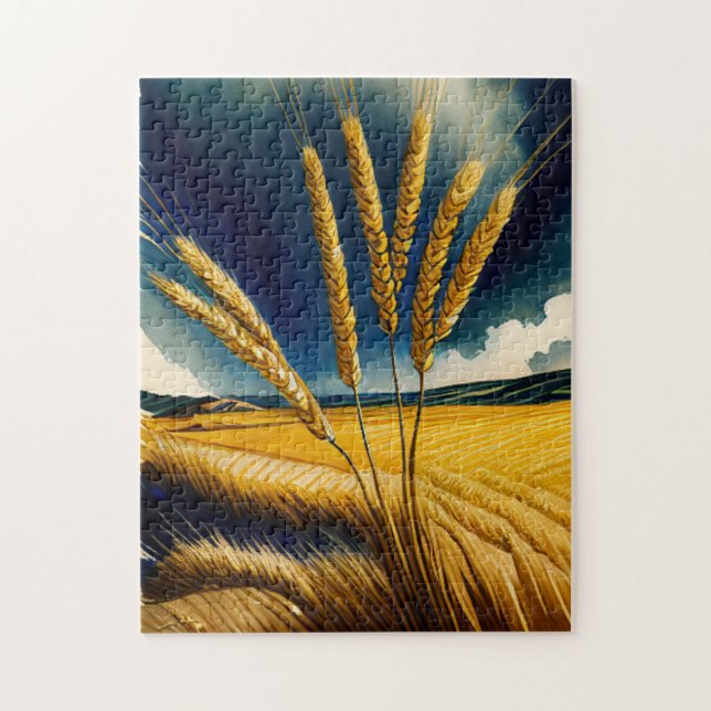Autumn Harvest Prairie Guld Puzzle Pussel (Vertikal)