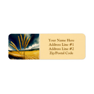 Autumn Harvest Prairie Guld Return-adressetikett Returadress Etikett