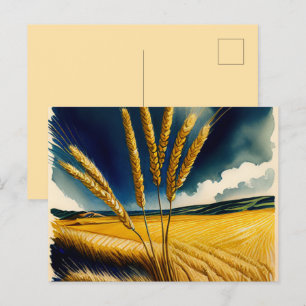 Autumn Harvest Prairie Guld vykort