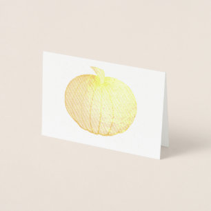 Autumn Harvest Pumpkin Halloween Thanksgiving Fall Folierat Kort