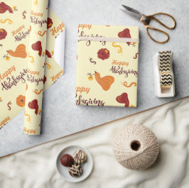 Autumn Harvest Pumpkin Happy thanksgiving Seamless Presentpapper