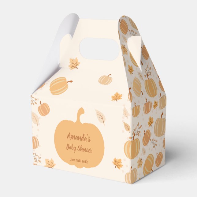 Autumn Harvest Pumpkin Pastel 2 Baby Shower Presentaskar (Framsidan Sidan)