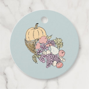 Autumn Harvest Pumpkin Peach Painting Gåvor Etiketter