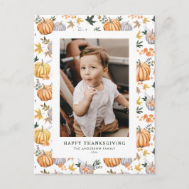 Autumn Harvest Pumpkin Photo Happy thanksgiving Helg Vykort