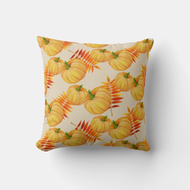 Autumn Harvest Pumpkin Pillow Kudde (Framsida)