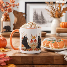 Autumn Harvest Pumpkins and Black Bears Nature