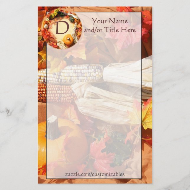 Autumn Harvest Stationery Brevpapper (Framsida)