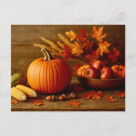 Autumn Harvest Still Life Postcard Helg Vykort
