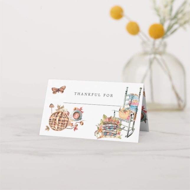 Autumn Harvest | Thanksgiving Bord-platskort Placeringskort (Framsida)