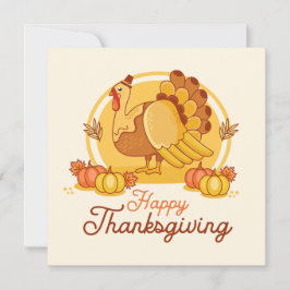 Autumn Harvest Turkey Thanksgiving Card
