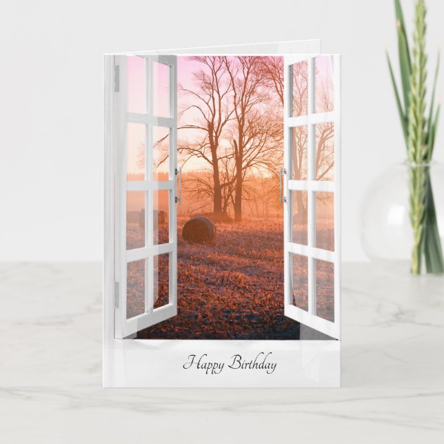 Autumn Hay Bales-födelsedag Kort (Framsida)